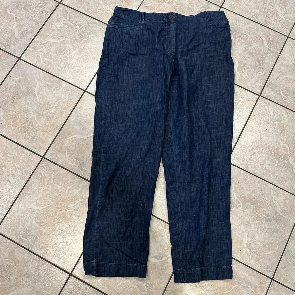 J Jill Flat Front Denim Trousers Size 18W